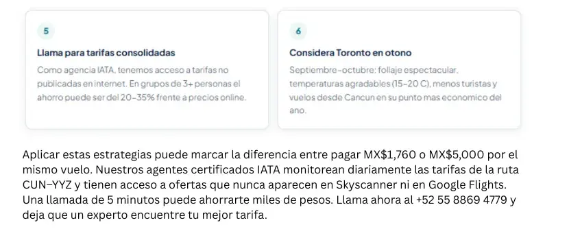 Como conseguir vuelos baratos de Cancun a Toronto: 6 estrategias reales